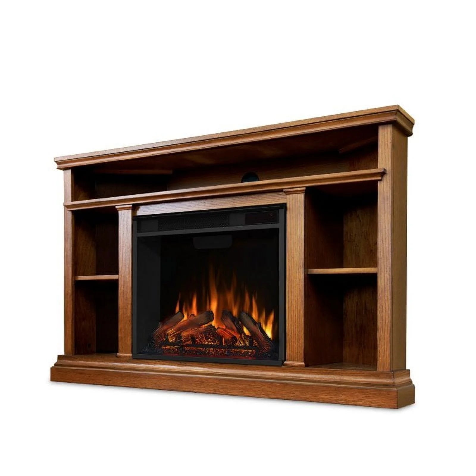 Oak Electric Corner Fireplace M93739