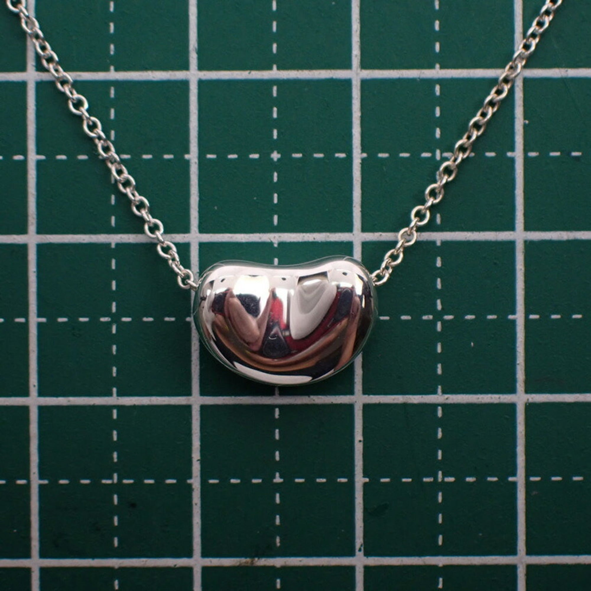 925 bean pendant necklace J3627