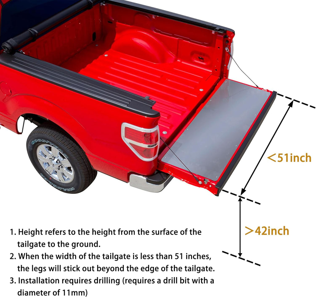 Heavy Duty Folding Pickup Truck Tailgate Ladder with Handrail Y458