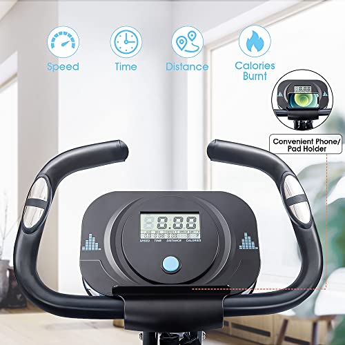 2 In 1 Recumbent Exercise Bike and Upright Indoor Cycling Bike with 16 Level Magnetic Resistance H3897