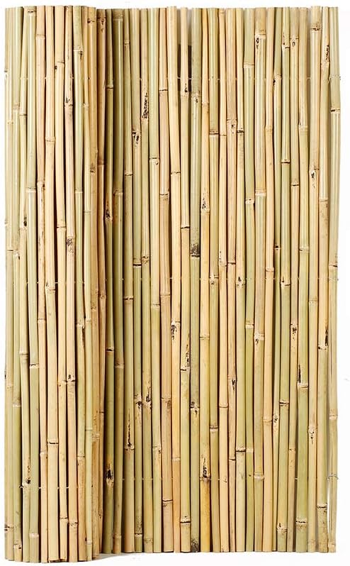 Natural Rolled Bamboo Fence, 0.7 in D x 4 feet High x 6 feet Long B19030