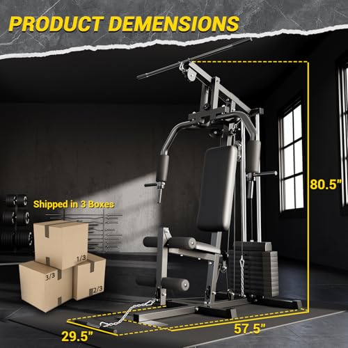 100LBS Weight Stack Multifunctional Home Gym Exercise Equipment O254