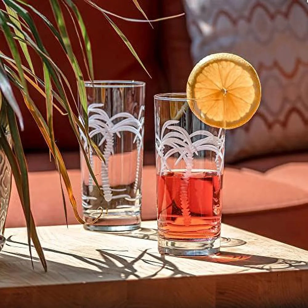 Set Of 4 15 Ounce Lead-Free Crystal Highball Glass D895