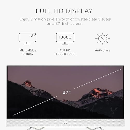 27 inch All-in-One Desktop Computer, FHD IPS Touchscreen, AMD Ryzen 7 5700U, 64GB RAM, 2TB PCIe SSD, Wi-Fi 6, Windows 11 Pro H44926