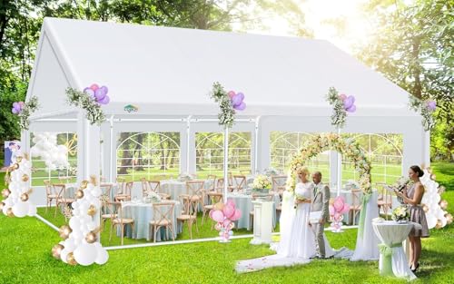 White 20x40 Heavy Duty Party Tent with Removable Sidewall S5381