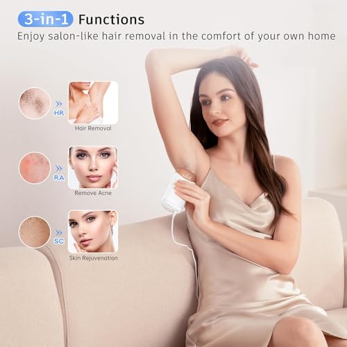 3 In 1 IPL Laser Hair Removal Device with Ice Cooling (Gold) S755