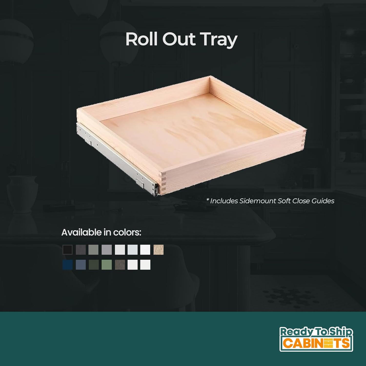 21W x 4H inch White Roll Out Tray with Soft Close E4130
