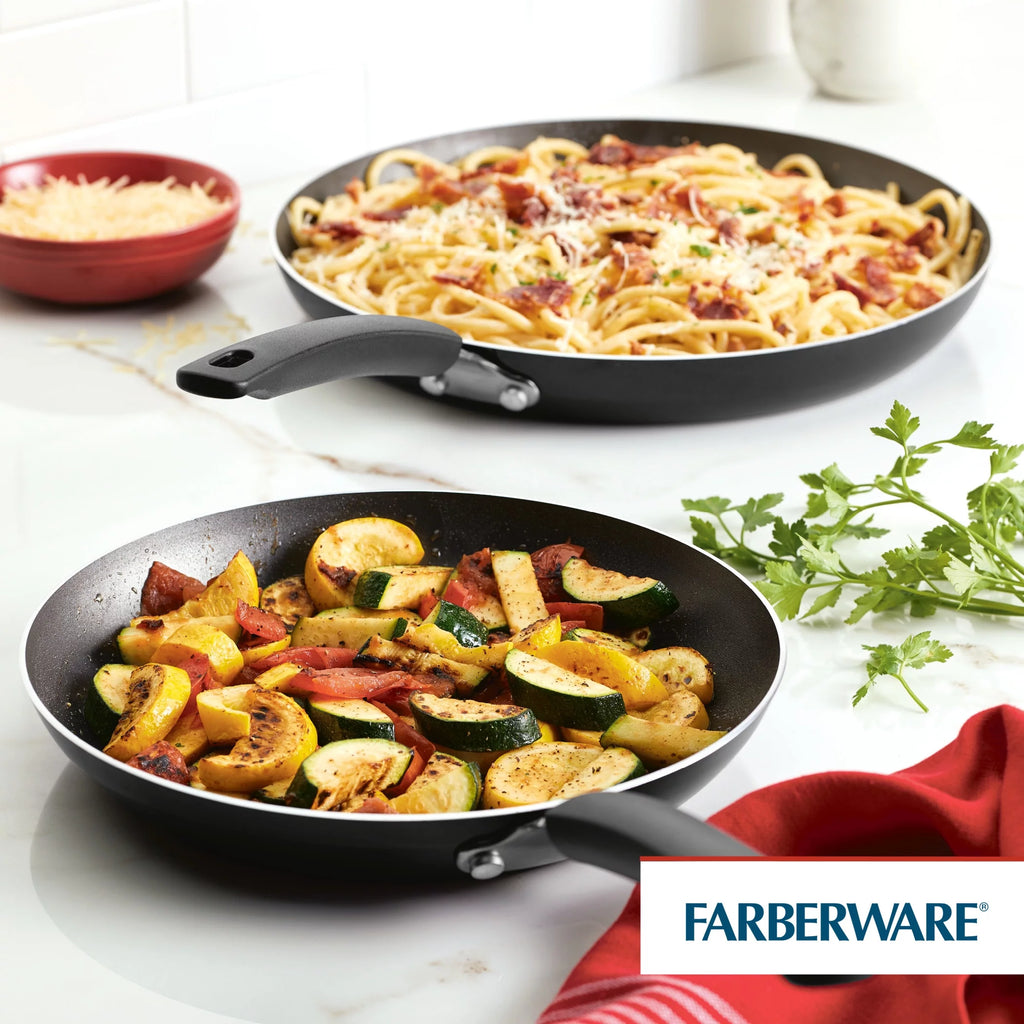 2-Piece Black Non-Stick Aluminum Frying Pan D3014