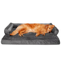 Dark Gray Jumbo Plush Velvet Orthopedic Sofa-Style Pet Bed Y417448
