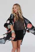 Tyler Floral Kimono - Black
