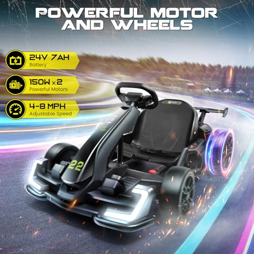 Red 24V Electric Drift Kart with Adjustable Seat F84028