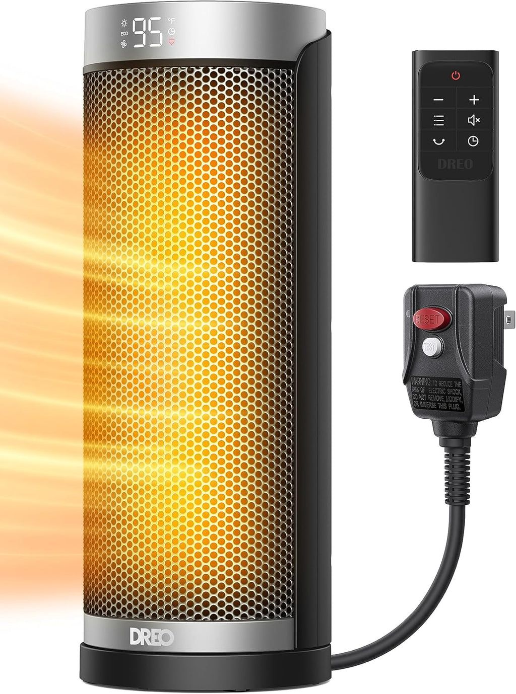 70° Oscillating 25" Portable Space Heater with Remote V38419