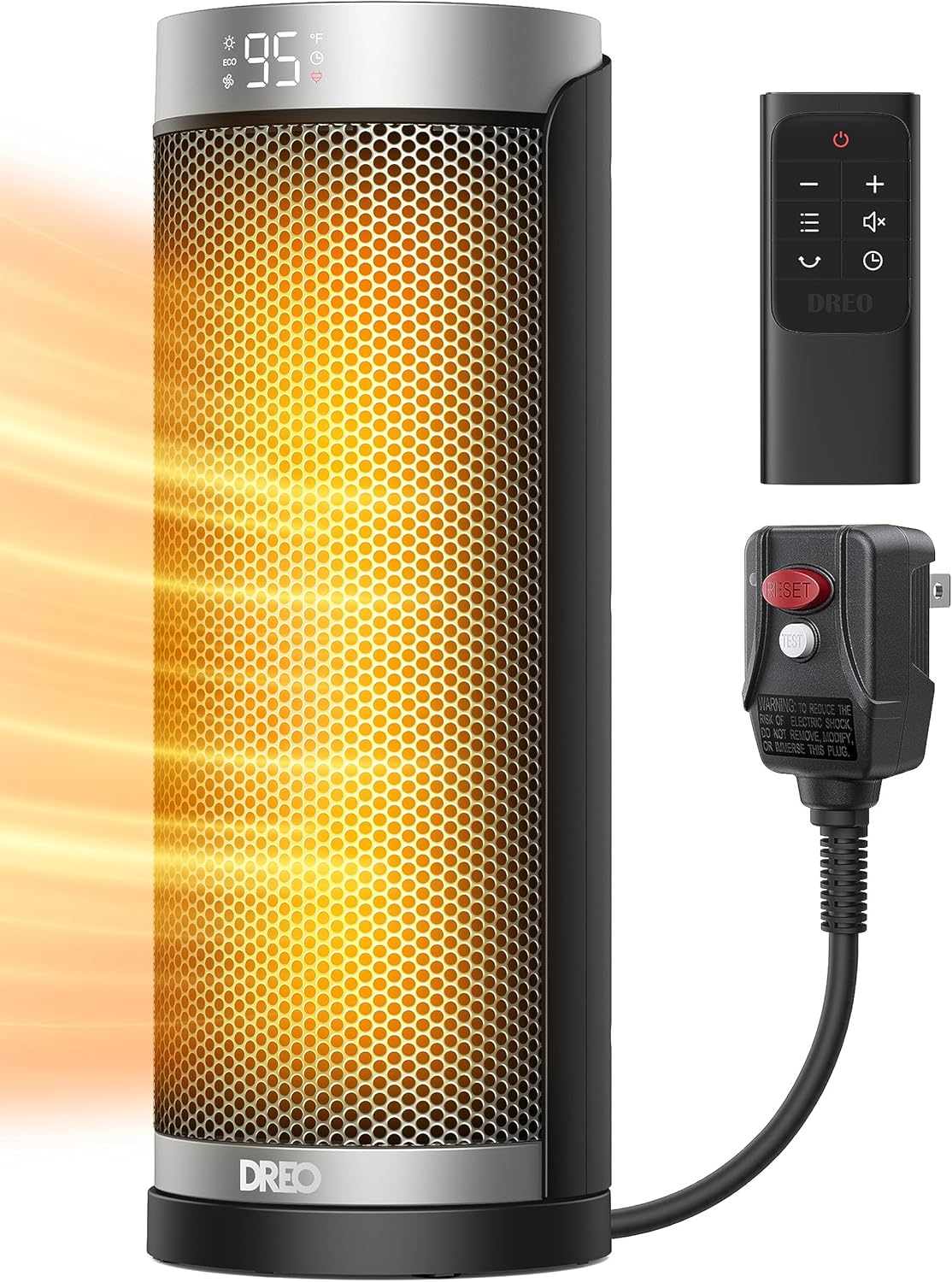 70° Oscillating 25" Portable Space Heater with Remote V38419