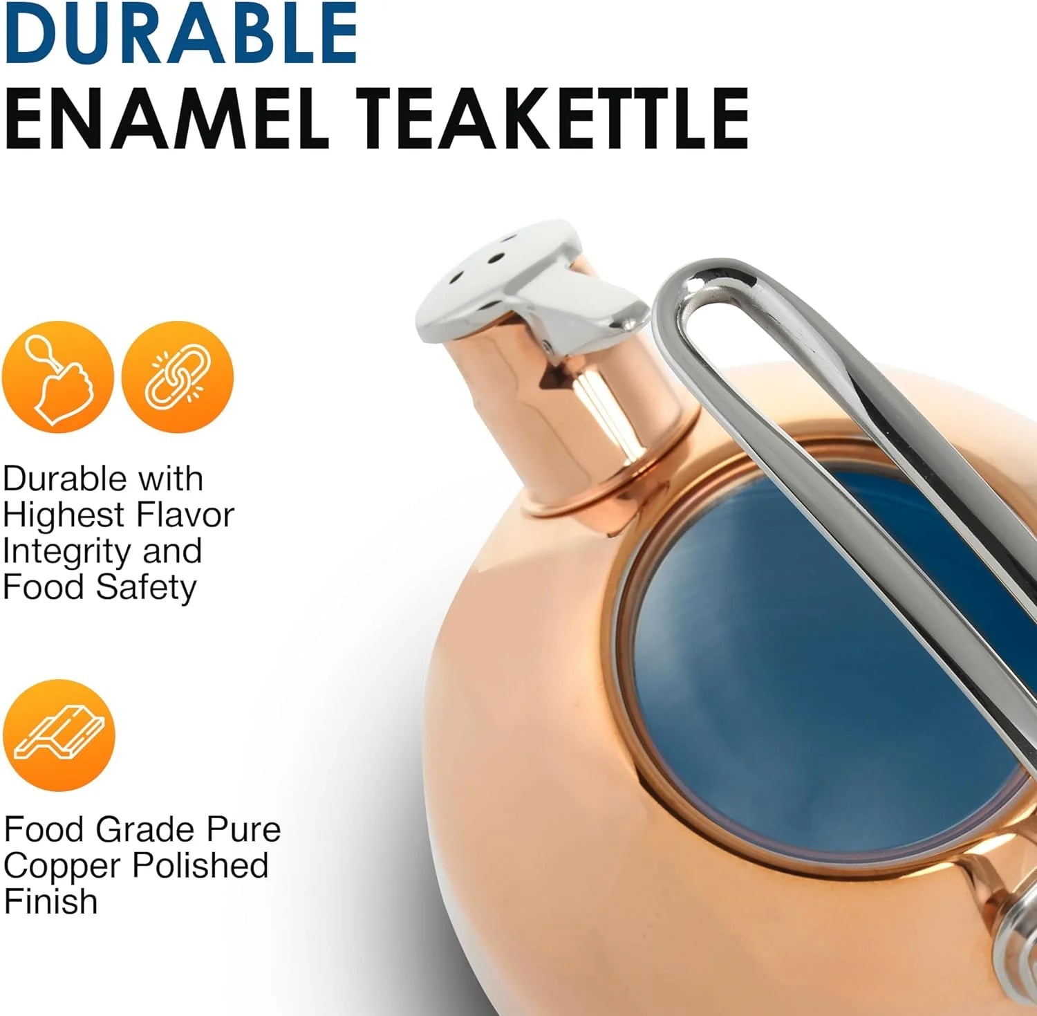 1.8 QT Food Grade Pure Copper Teakettle M217