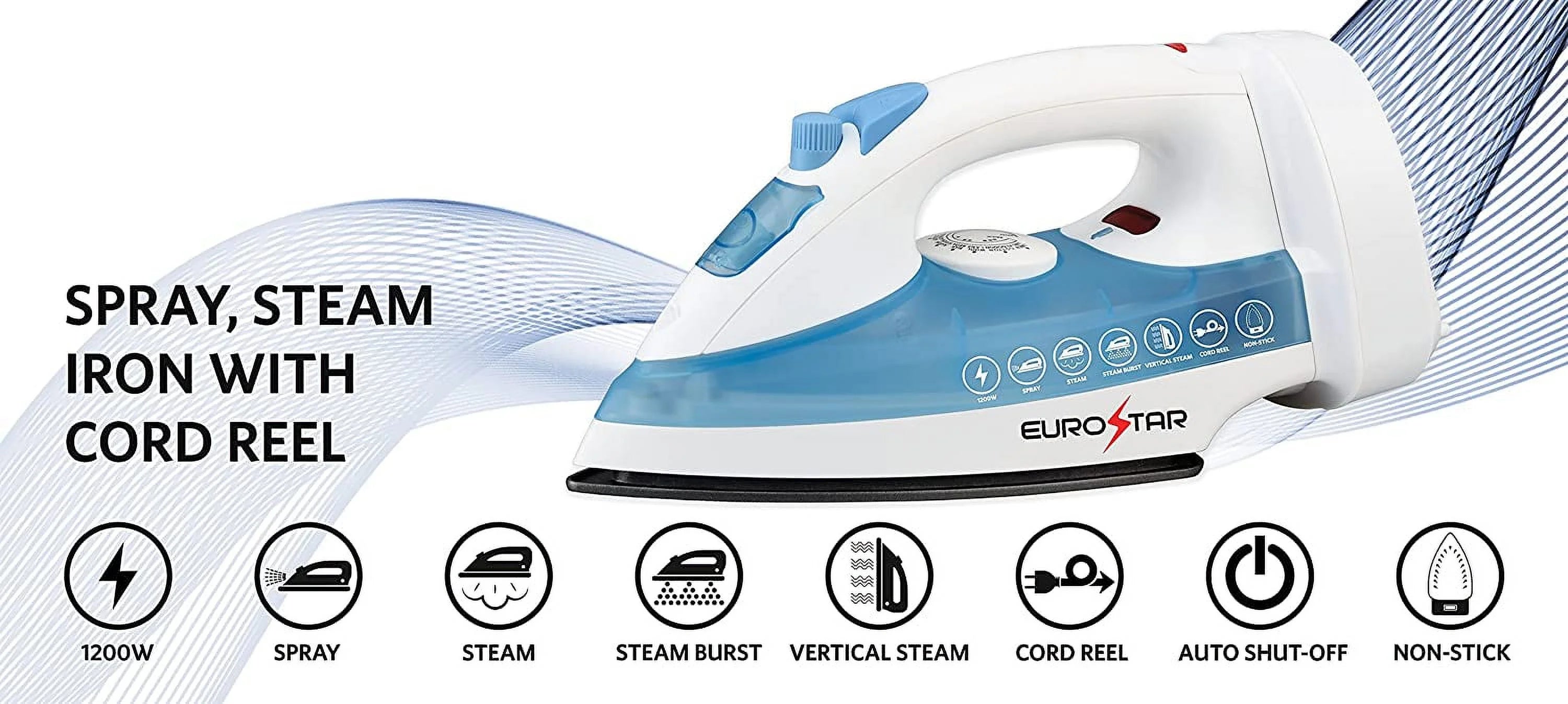 White Steam Iron with Auto Shut-Off P945912