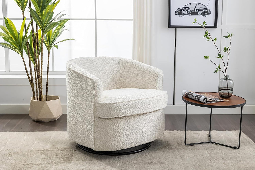 Beige Swivel Barrel Chair N22601