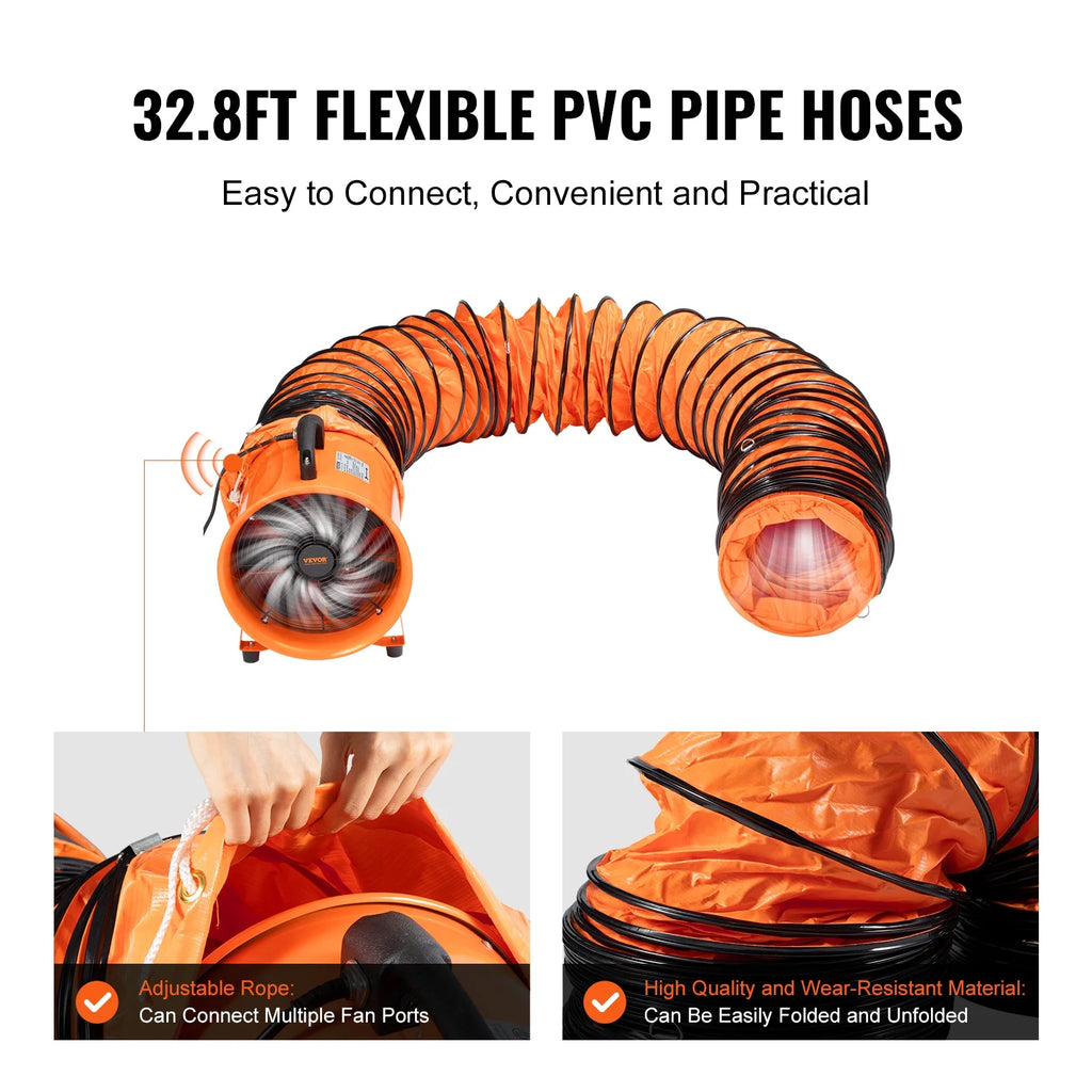 12" Portable Extractor Fan Blower with 33ft Duct Hose J385