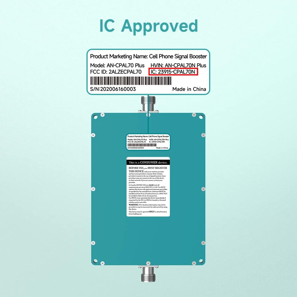 Cell Phone Signal Booster Metal Body Band 2 4 5 12 13 17 Boosts Voice Data 4G LTE 5G up to 4,500 sq ft F4902