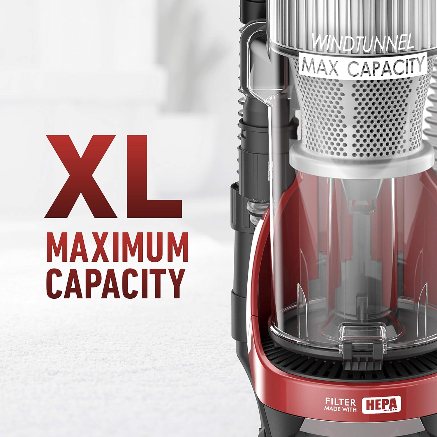 Red Upright Vacuum Cleaner with HEPA Media Filtration V22296