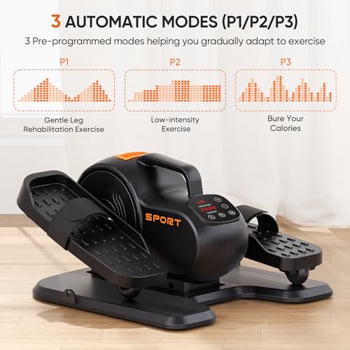 Under Desk Elliptical Machine, Electric Ellipse Leg Exerciser, Seated Pedal Exerciser J66278