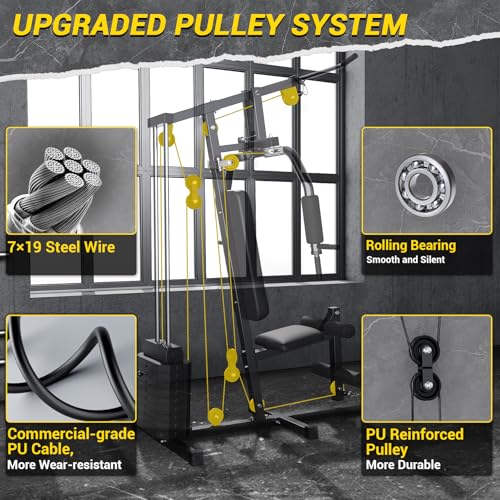 100LBS Weight Stack Multifunctional Home Gym Exercise Equipment O254