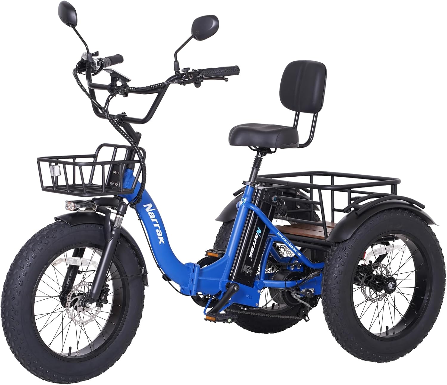 750W 48V13Ah 20"x4.0" Aluminum Folding Fat Tire 3 Wheel Electric Trike C709363