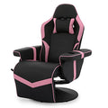 Grey PU Leather Swivel Gaming Recliner Chair with Adjustable Backrest Y167