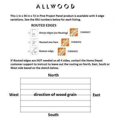 1 in. x Allwood Pine Project Panel Table Island Top C66739