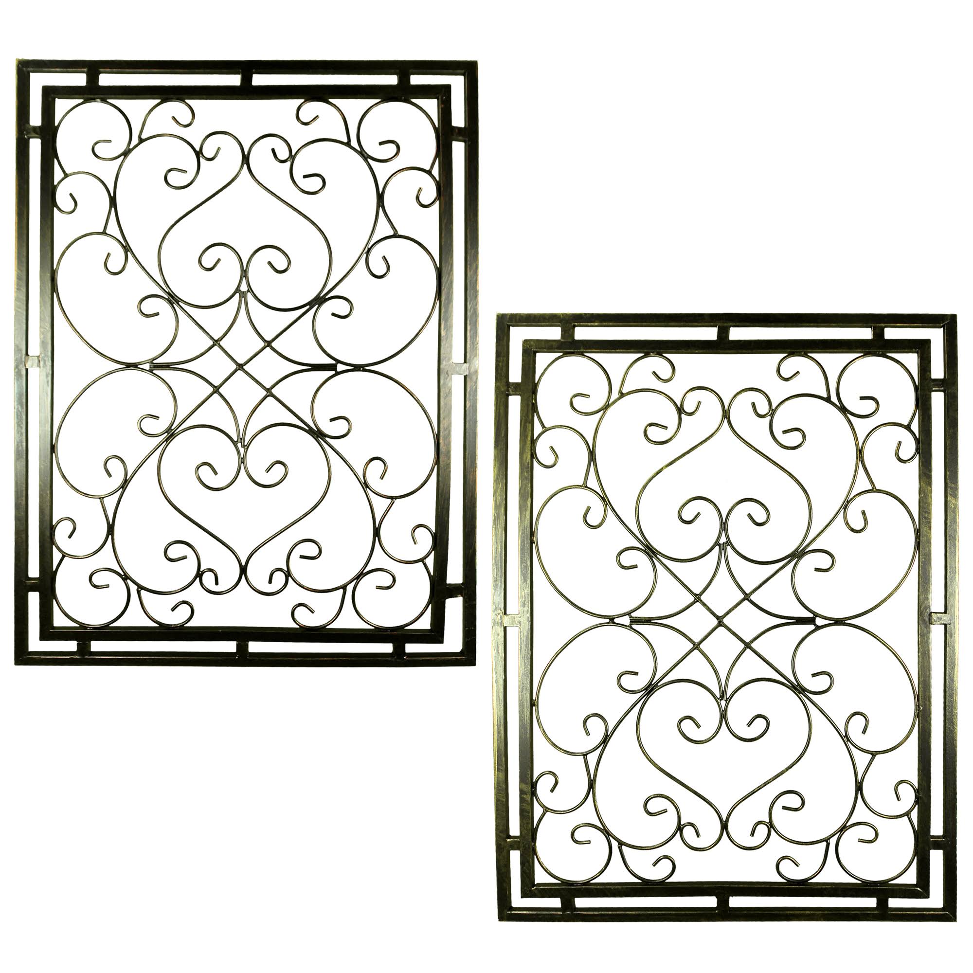 Gray Metal Wall Decor, Assortment of Two T303