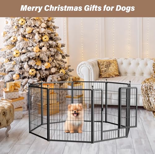 Black 32" Height 8 Panels Heavy Duty Dog Playpen L88048