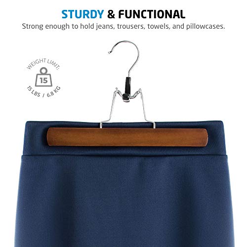 20 Pack Wooden Pants Hangers with Clips N2347