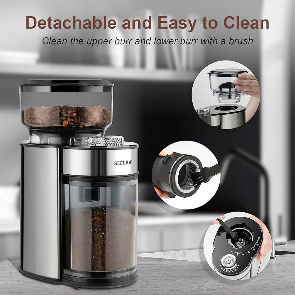 Stainless Steel Electric Conical Burr Coffee Grinder X672619