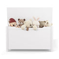 White Wooden Toy Box with Safety Hinge B23689
