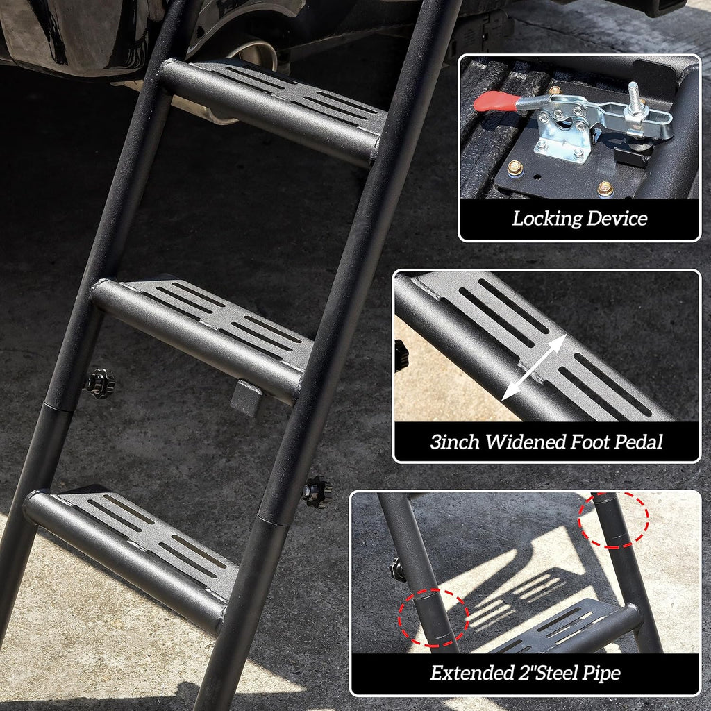 Heavy Duty Folding Pickup Truck Tailgate Ladder with Handrail Y458