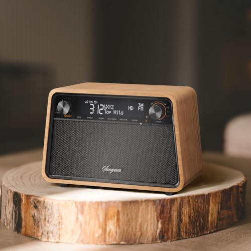 HD Radio AM FM RDS Bluetooth AUX Wooden Cabinet Radio W41462