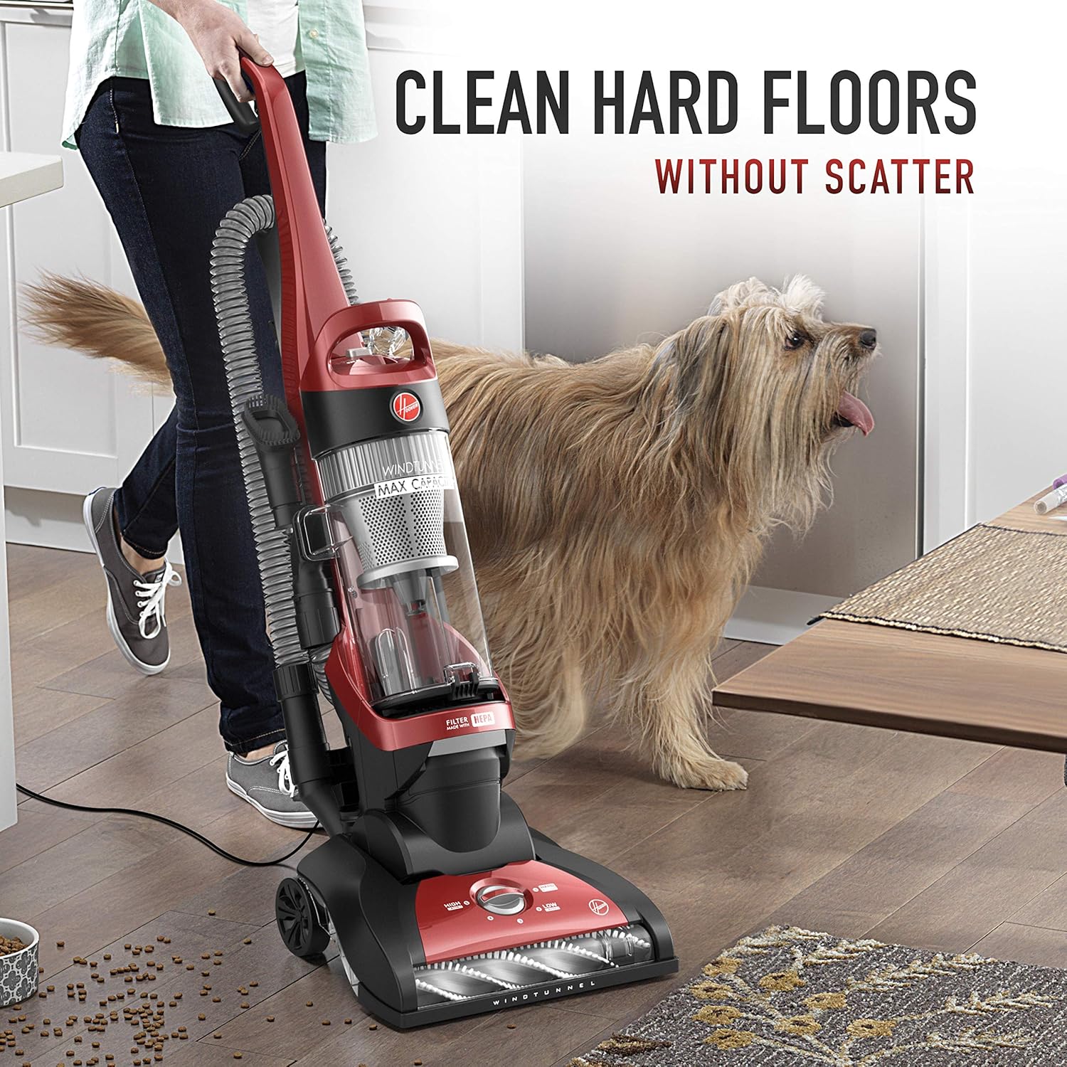 Red Upright Vacuum Cleaner with HEPA Media Filtration V22296