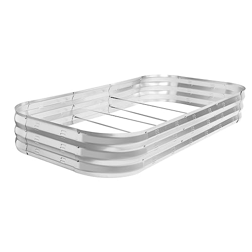 Galvanized Raised Garden Bed Kit, Large Metal Planter Boxes (Silver) M2075