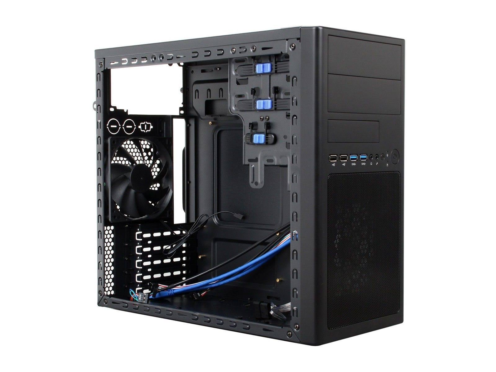 Micro-ATX Mini Tower Computer Case with Dual USB 3.0 Dual Fans D609527