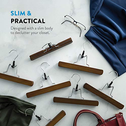20 Pack Wooden Pants Hangers with Clips N2347