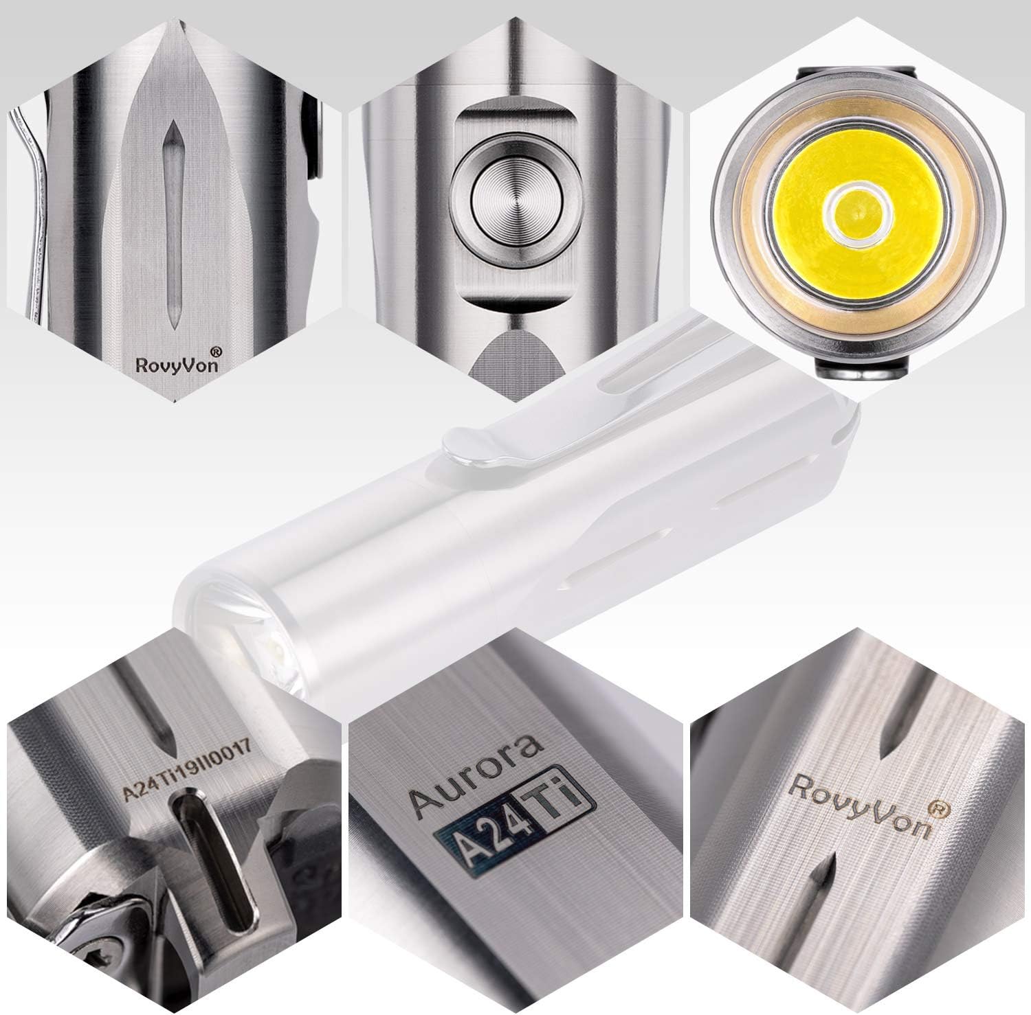 Titanium LED Flashlight, 1000 Lumen, Rechargeable Keychain Flashlight with Replaceable Batteries J599864