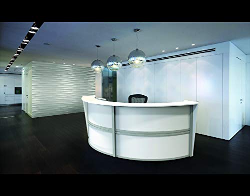 Curved Modern Office Desk, 124" x 49", Mocha N283855