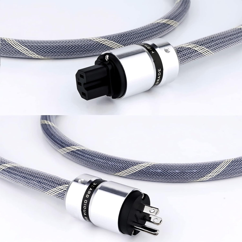 12AWG Oxygen Free Copper US AC Power Cord, IEC320-C13, 125V/15A, 3.3FT, Pack of 2 B766541