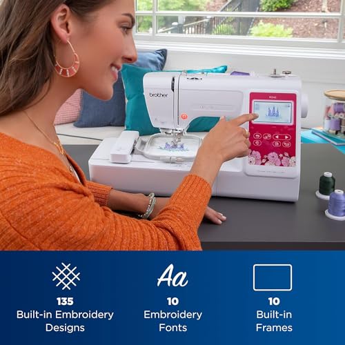 Embroidery Machine, 135 Built-in Designs, 4" x 4" Hoop Area L939908