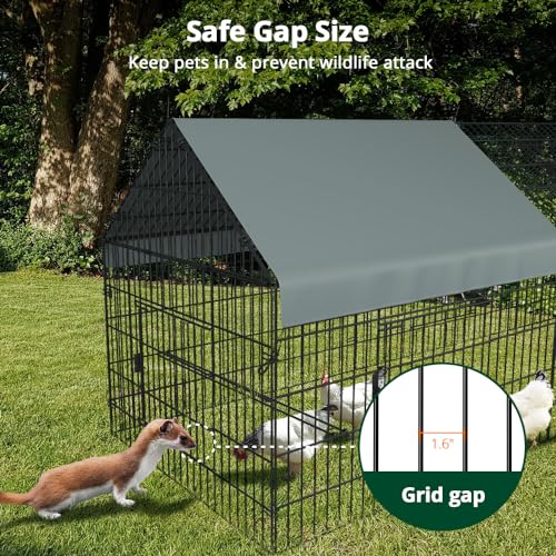 130"×40"×40" Outdoor Metal Chicken Coop Y697582