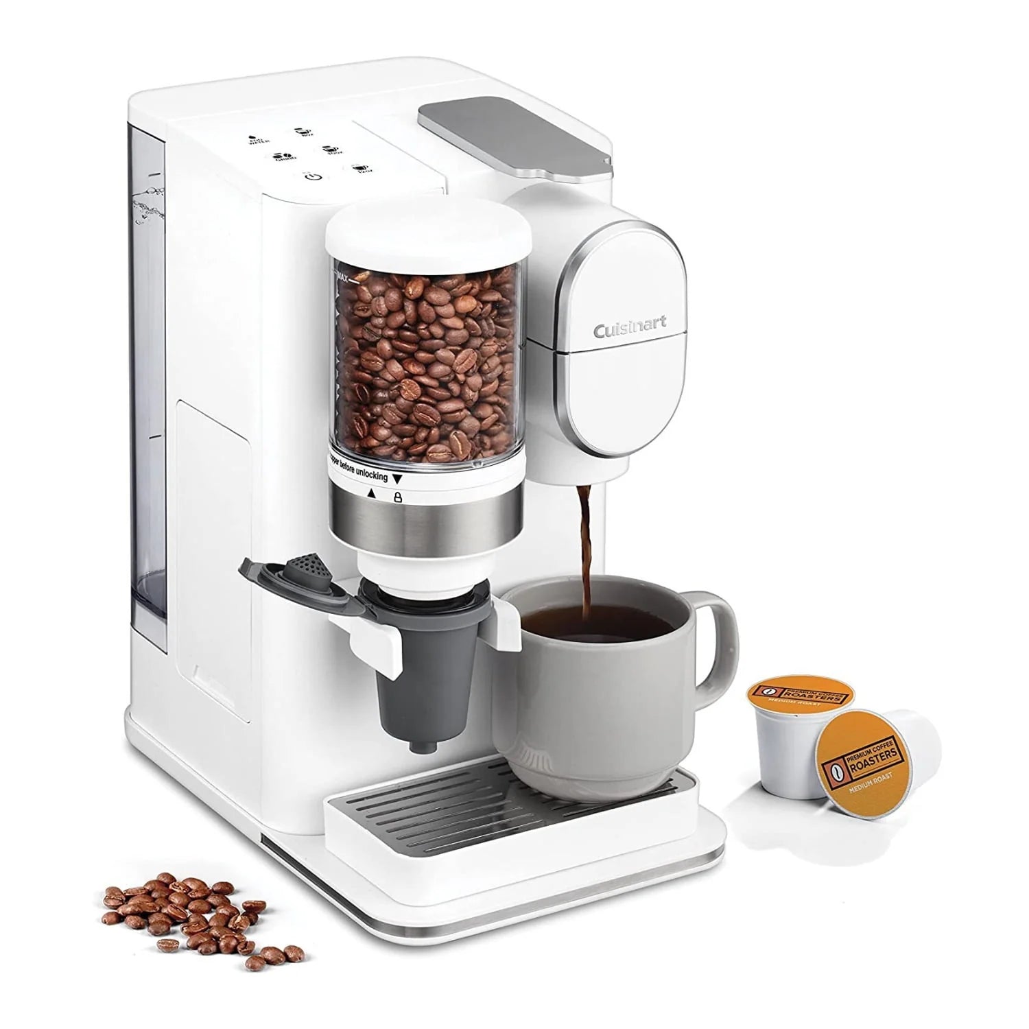 White Conical Burr Grind and Brew Single-Serve Coffeemaker K775330