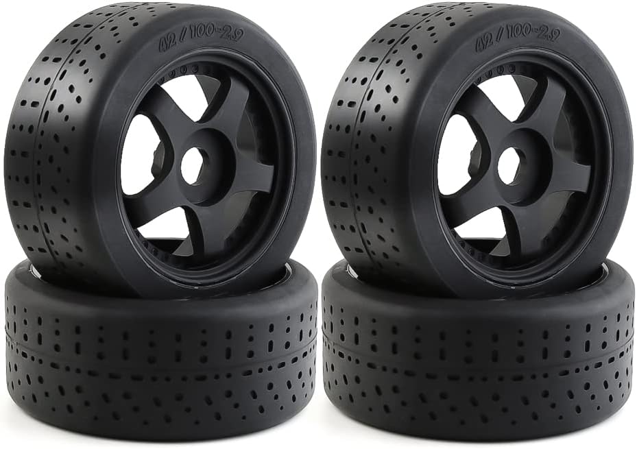 4pcs Pre-Glued RC Tire Sets with 17mm Hex Sleeve Y45249