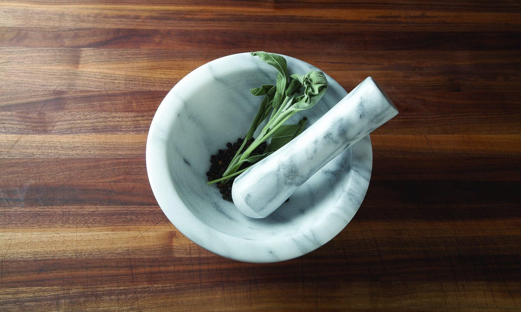 White Marble Mortar and Pestle R14380