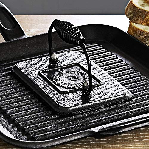 Reversible Cast Iron Grill/Griddle 9.5 x 16.75 Inch Pre-Seasoned Black O380349
