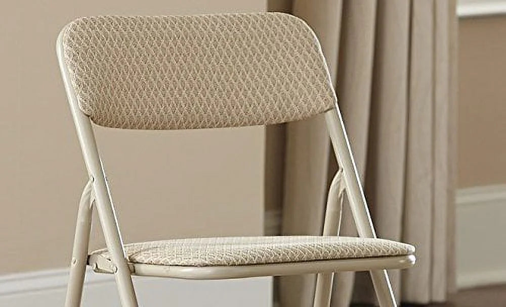 5-Piece Folding Table and Chair Set, Tan Q861627