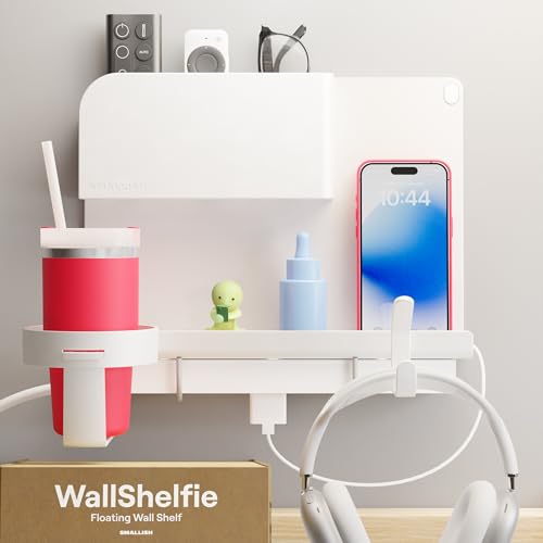 Black Floating Bedside Wall Shelf Organizer Q1255